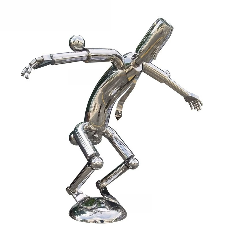

Large stainless steel modern abstract art mirror figure sculpture outdoor ornament