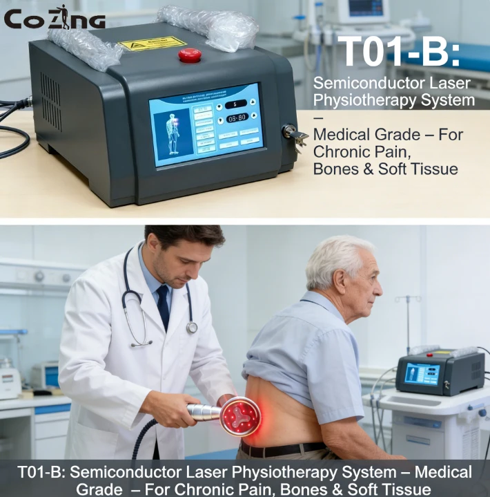 

Полупроводниковая лазерная система для физиотерапии – медицинского класса – для лечения хронической боли, заболеваний костей и мягких тканей