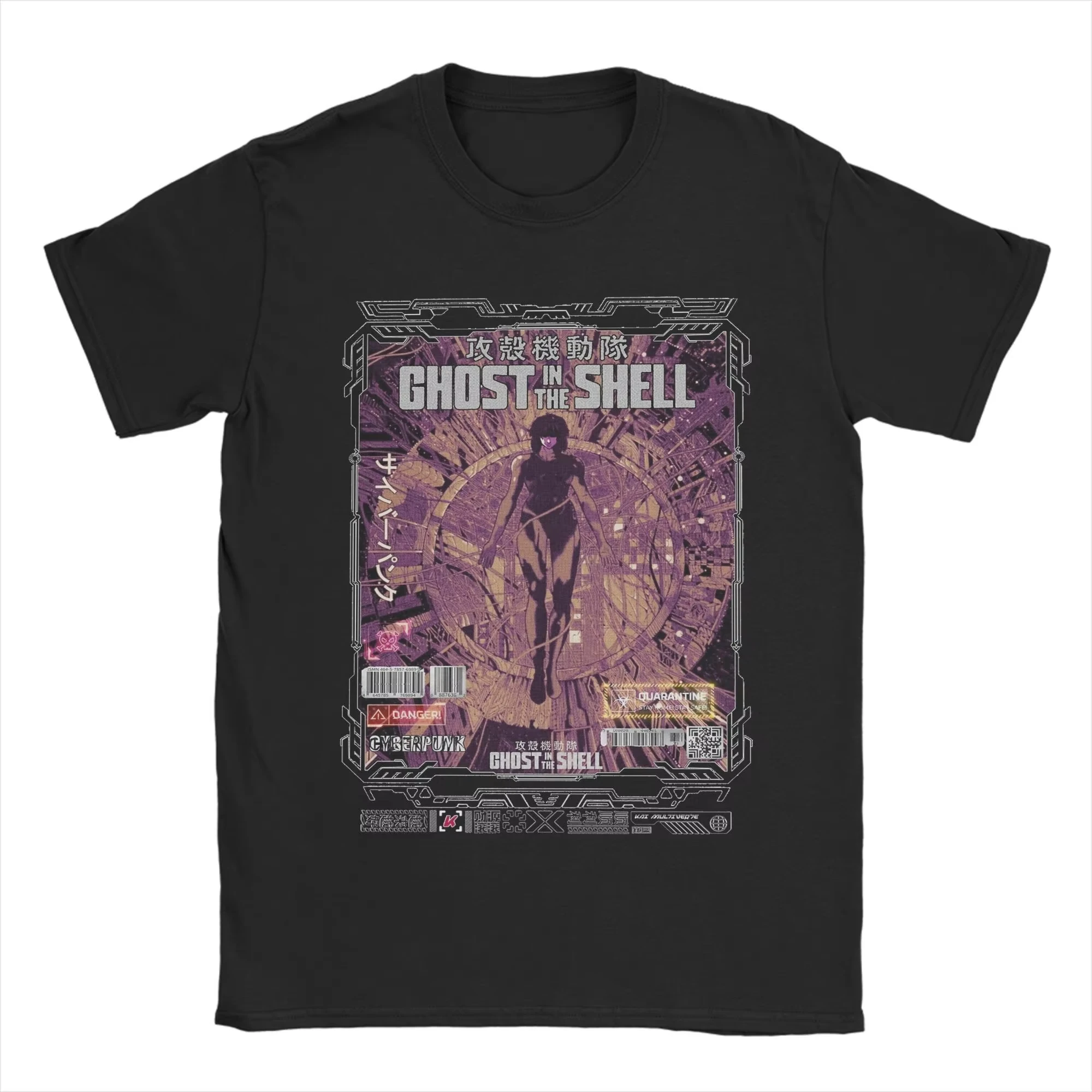 Cyberpunk Typ Ghost in The Shell Major Motoko Kusanagi Graphic Print T-Shirt Men Women Oversized O-neck Cotton Sumemr New Tee