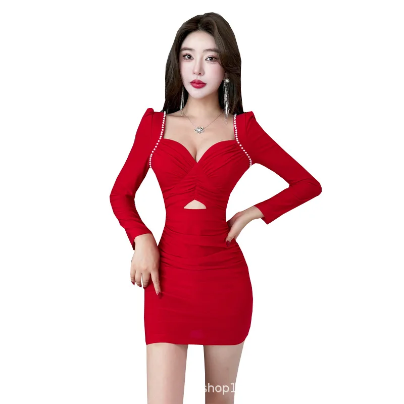 Women's New Low-cut Open Back, Slim Temperament, Buttock Skirt, Night Work Clothes Nightclub Sexy Dress,  2026 Women's Clothing
