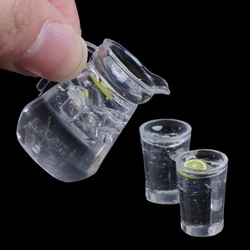 3pc/set Simulation Mini Juice Jug Cup Set Drink Milk Model Toys for Doll House Decoration 1/12 Dollhouse Furniture Accessories