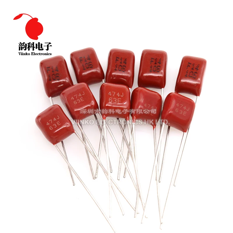 10pcs Metallized Polypropylene Film Capacitor 63V 105 474 5MM 1UF 0.47UF 105J 474J 470NF CBB Capacitors