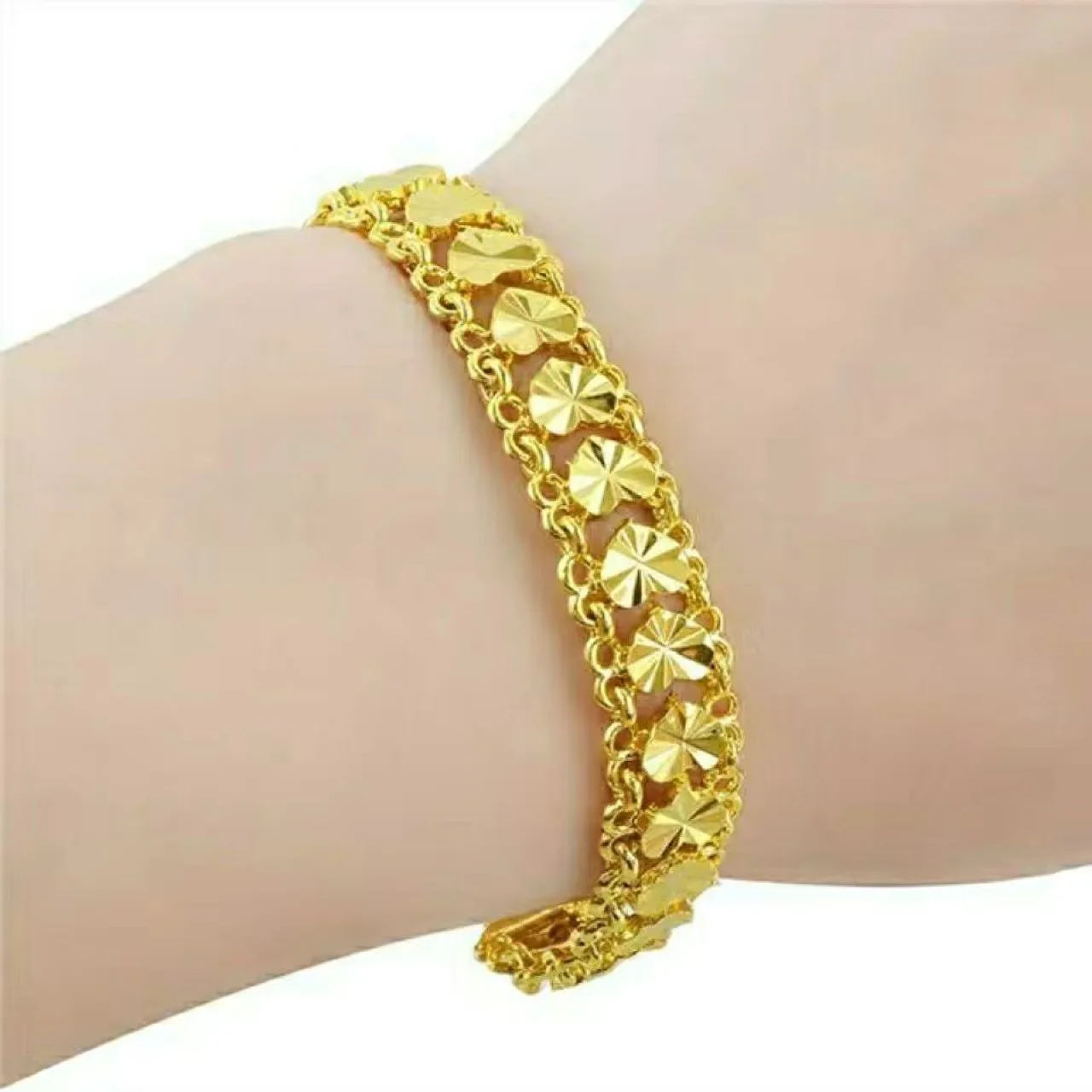 

Fashionable 24K gold love bracelet transfer beads tassel real gold 999 bracelet bracelet womens wedding accessories