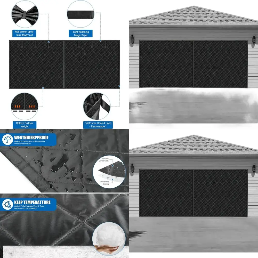 

Зимняя изолированная занавеска для гаражных ворот, атмосферостойкая, ветрозащитная, звукоизоляционная, 9x8 футов