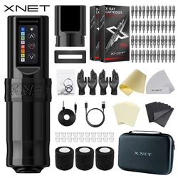 XNET-Kit de machine à tatouer sans fil pour tatoueurs, stylo à distance, cartouche de tatouage mixte, puissance supplémentaire de 2400mAh, 40 pièces