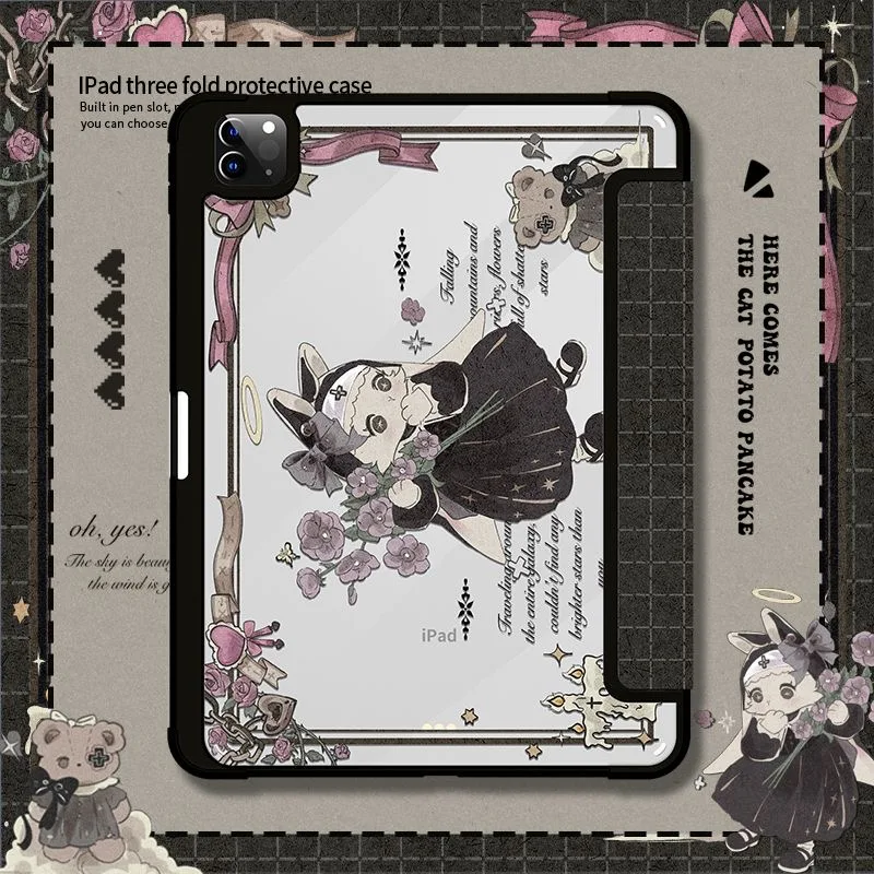 Suitable for iPad protective cover, acrylic material, retro, anti-bending