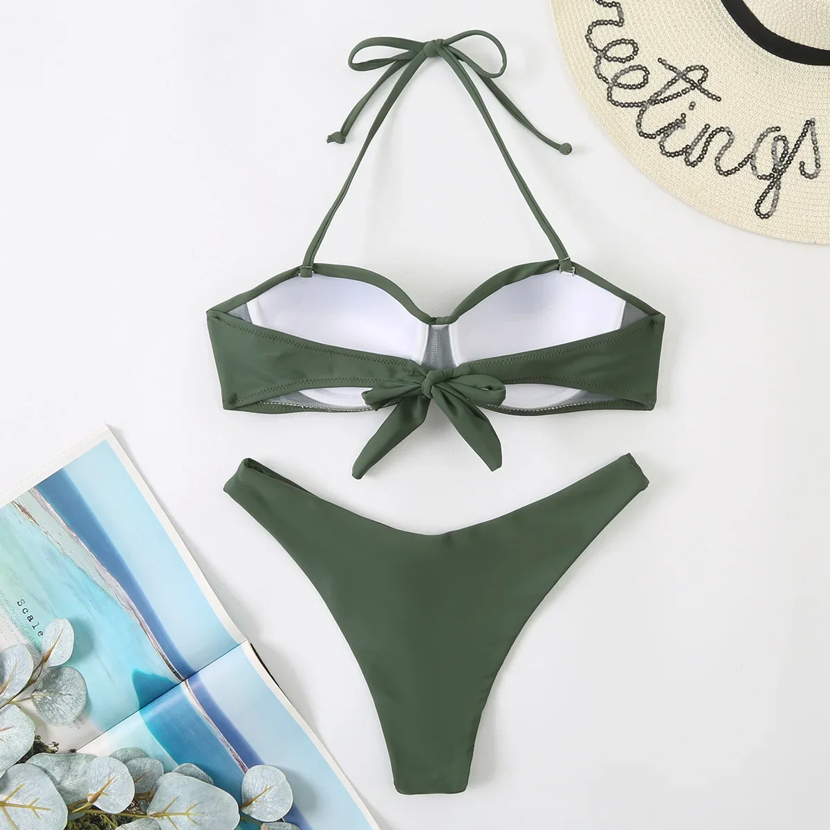 Push up bikini conjunto de banho feminino 2025 novo maiô underwire praia maiô para mulher