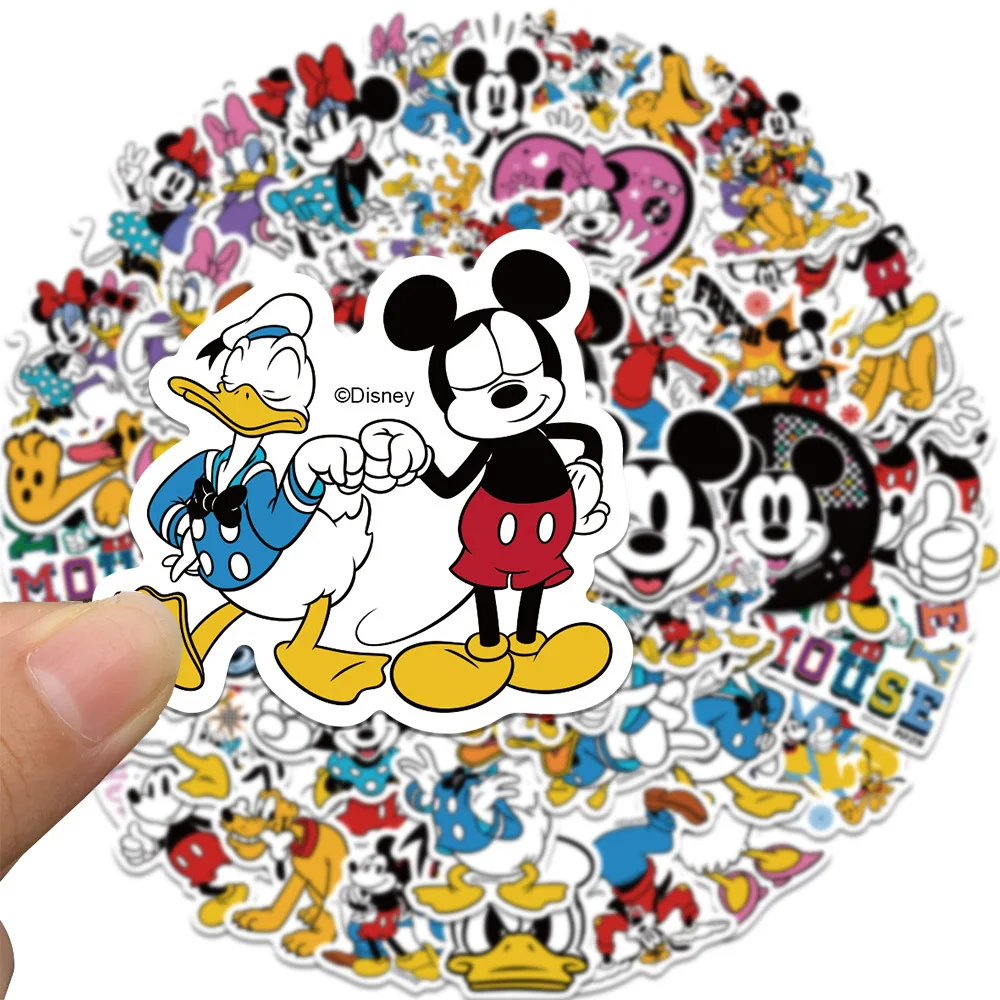 50PCS Disney Movie Minnie Mickey Stickers Anime Decal DIY Skateboard Laptop Motorcycle Cool Cute Cartoon Sticker Pack Kids Toy