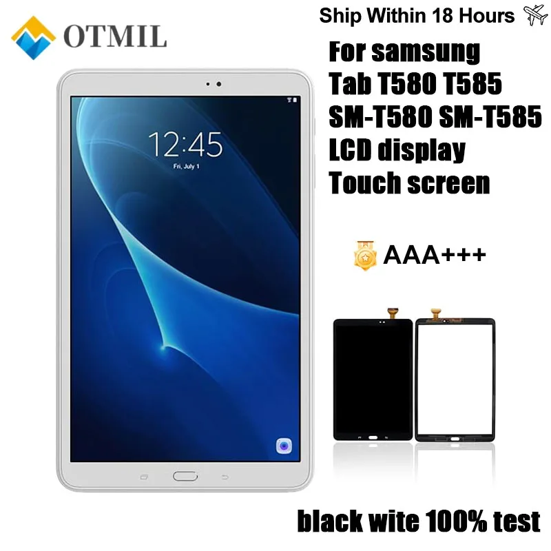 

Replacement Touch Screen Digitizer LCD for Samsung Tab A 10.1 2016 T585 T580 White Black SM-T580 SM-T585 Sensor Glass Panel