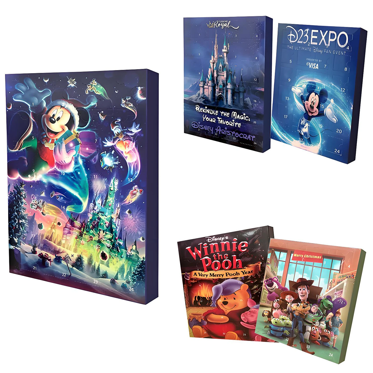 

Адвент-календари Disney, Микки-Пух, медведь, Базз Лайтер, экшн-фигурка, модель куклы, рождественские календари обратного отсчета, детские игрушки, подарок