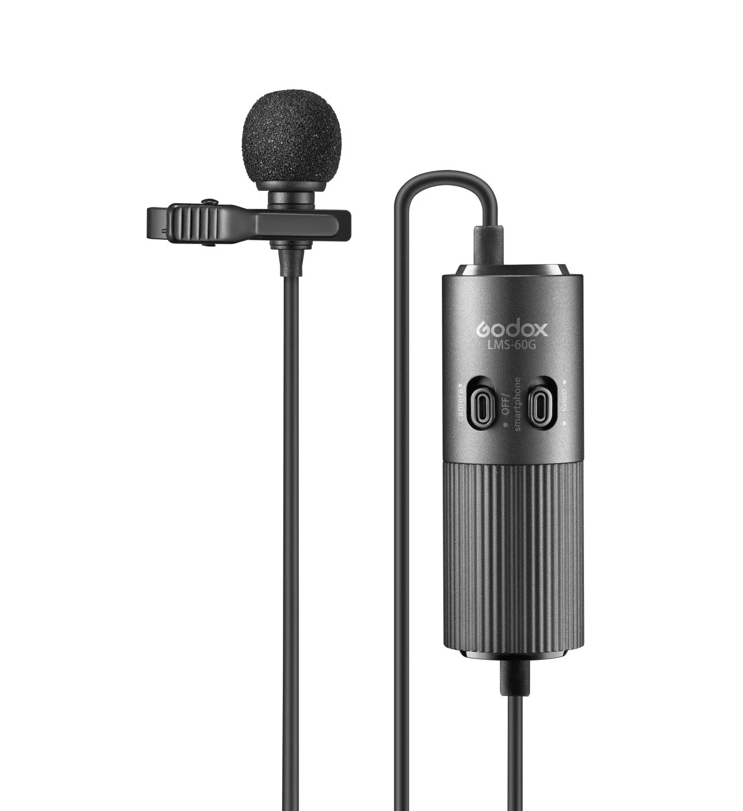 Godox mikrofon Lavalier LMS-60G, Mic berkabel Omnidirectional untuk pertemuan wawancara Streaming langsung kabel 6m