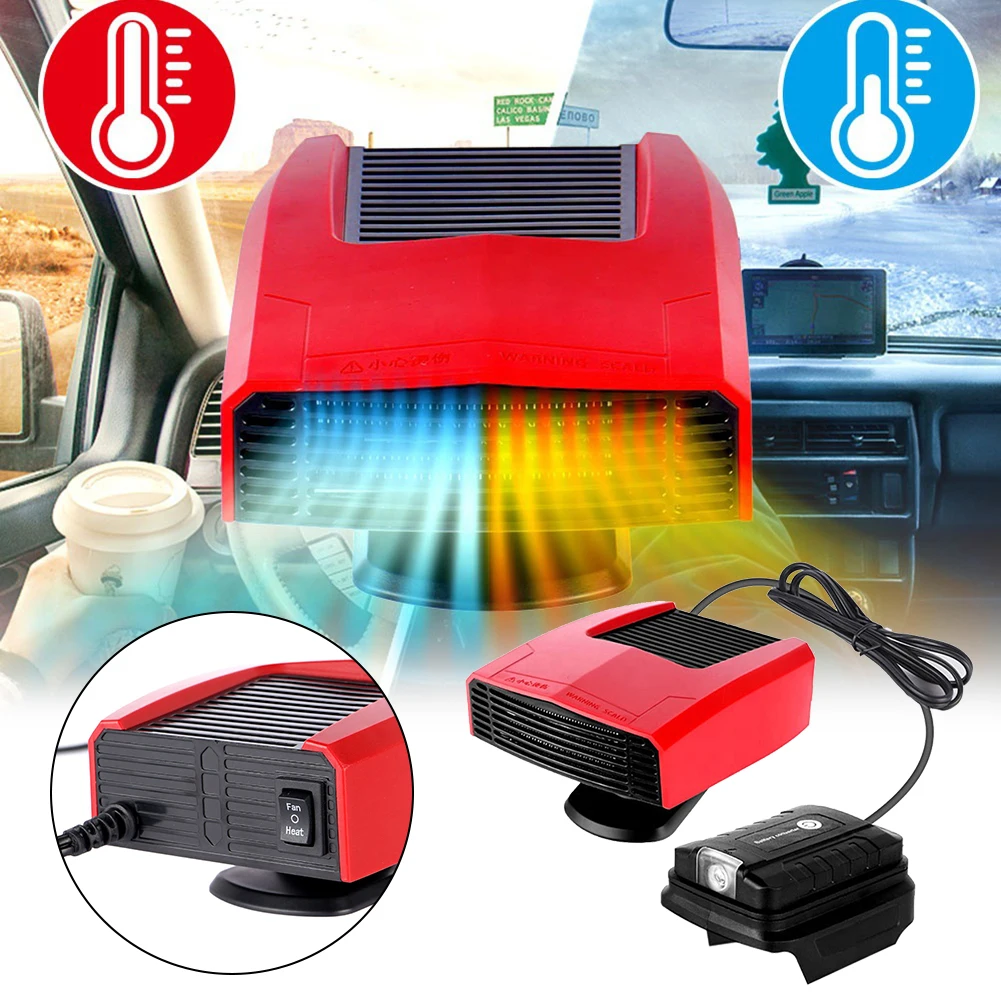 4 In 1 600W Car Heater 360° Rotation Dual USB Ports Adapter Electric Windshield Defogging Demister Defroster ForMakita 18v Batte