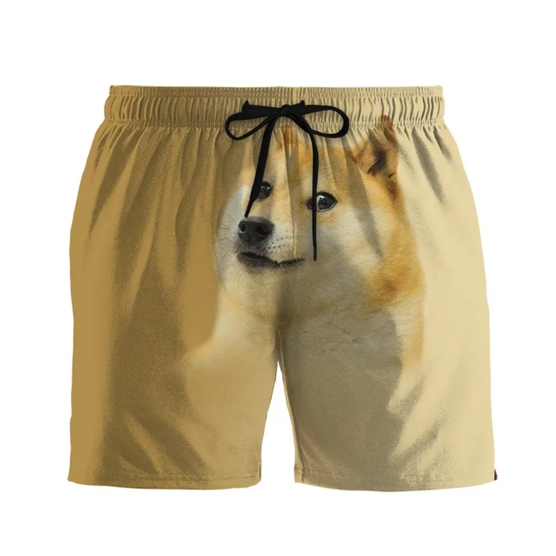 Funny Shiba Inu Husky Short Pants Men 3d Print Dog Golden Retriever Surfing Board Shorts Sportwear Beach Shorts Kids Clothing