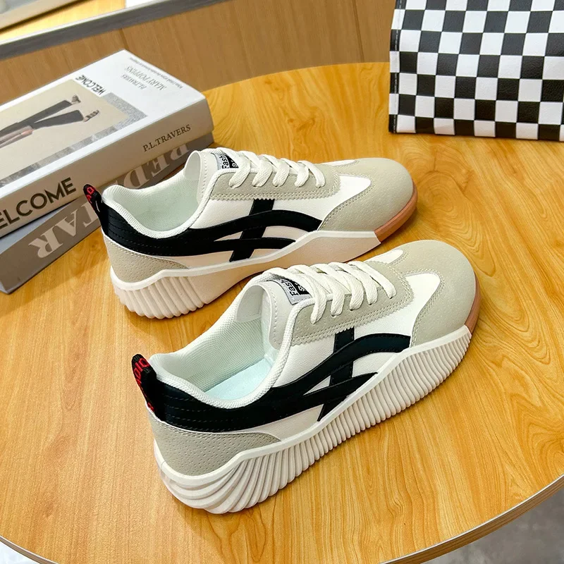 

Women Casual Outdoor Trainers Jogging Sneakers 2024 Spring Autumn Round Toe Lace Up Sports Vulcanized Shoes Zapatos De Mujer