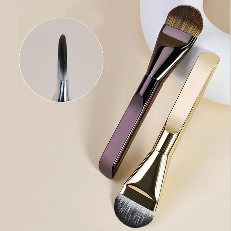 Brocha para base de lengua ancha ultrafina, pelo suave, herramienta correctora sin rayas para defectos, aplicación de maquillaje, esencial de belleza