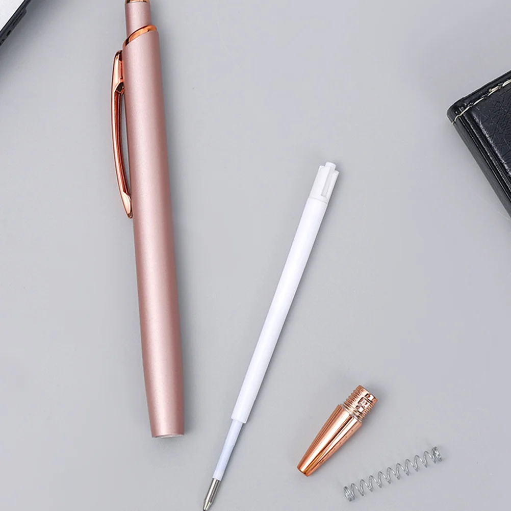 

10 Pcs Rose Gold Ballpoint Pen Aluminum Rod Push Classic Metal Jumping 10pcs Daily Use Pens