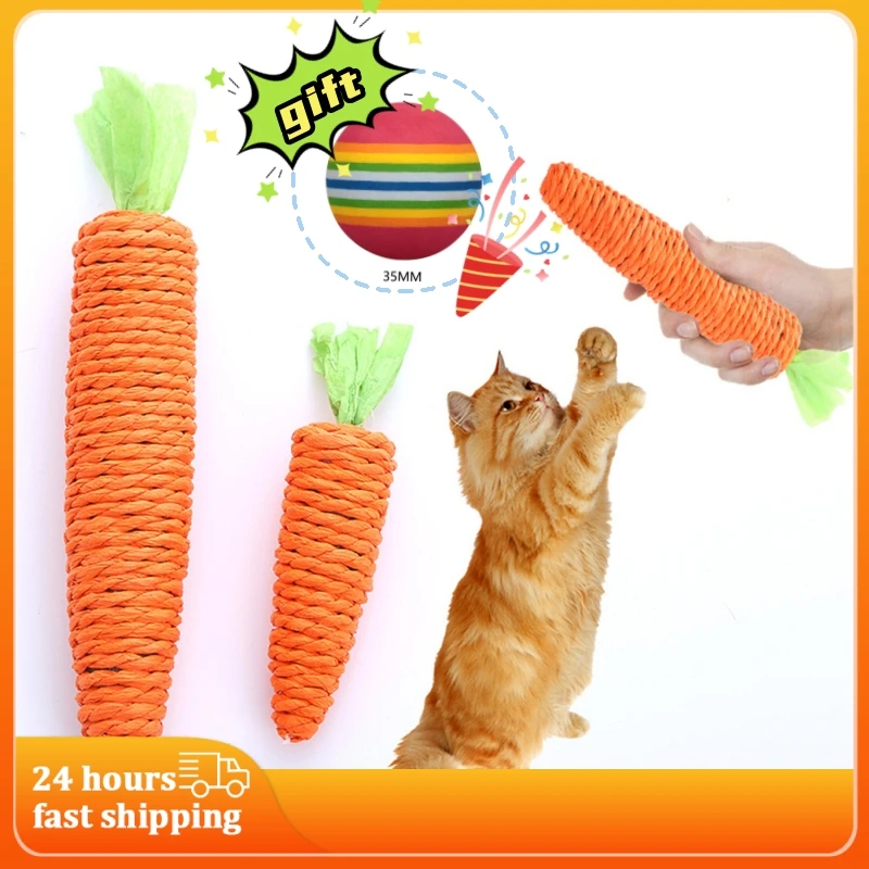 

Cat Toys Carrot Pet Toys Durable Cotton Rope Woven Puppy Chew Toys for Cats Molar Cleaning Teeth Pet Supplies Cat Accessories