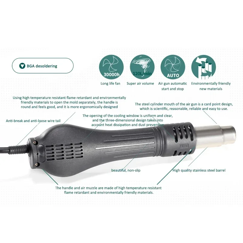 New Small 1000B Infrared BGA Desoldering Station Hot Air Gun Soldering Iron Intelligent Rework Constant Temperature Preheating S