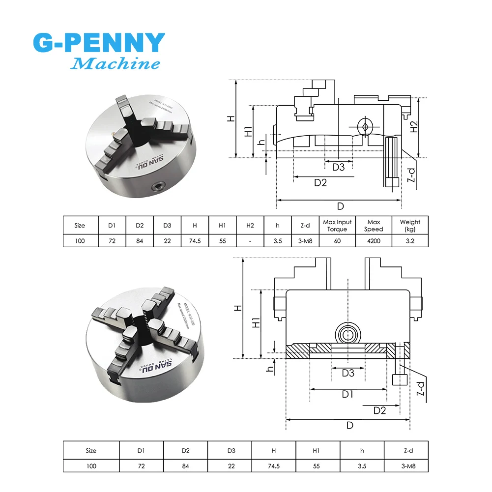 4th Axis 3/4Jaw 80mm NEMA23 Dividing Head Rotation Axis Aaxis Milling Machine Tailstock Kit 65mm Center Height 0.3