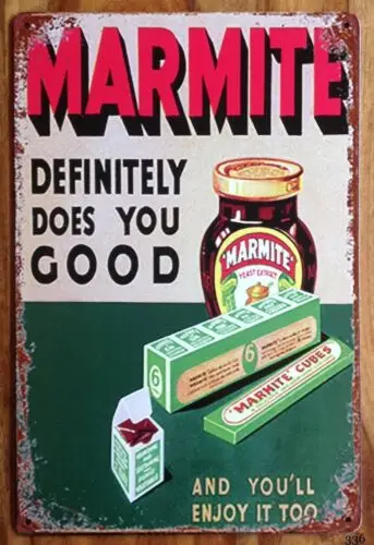 Letrero metálico de pared MARMITE, cartel vintage retro, impresión artística, imagen kitsch