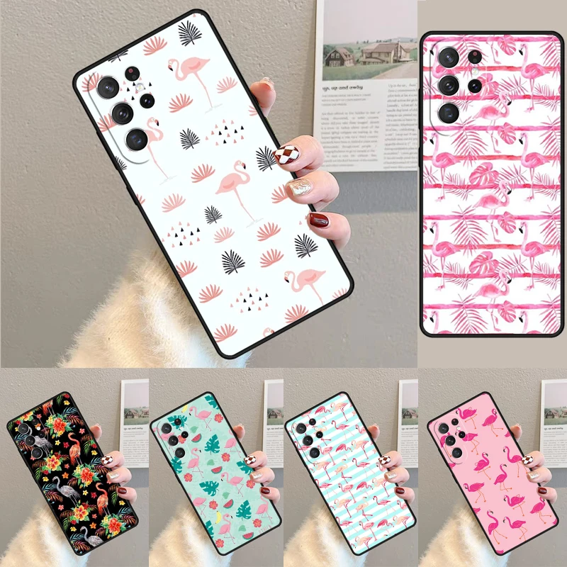 Pink Red Flamingo TPU Phone Case For Samsung Galaxy note 10 pro S26 S25 S24 S23 S22 Ultra Plus S21 FE S20 Shockproof Cover