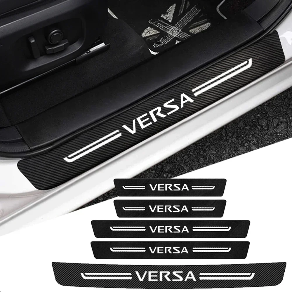 Car Door Sill Protective Rear Threshold Trunk Bumper Guard Sticker for Nissan Versa Logo 2024 2020 2022 Auto Anti-Scratch Cover