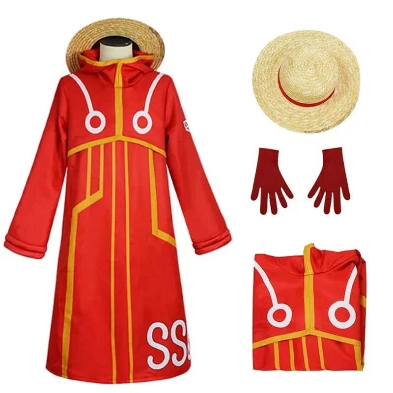 

Egghead Island Costume Monkey D Luffy Robe Cosplay Costume 163 Luffy Jacket Coat Hat Outfit Halloween Suit