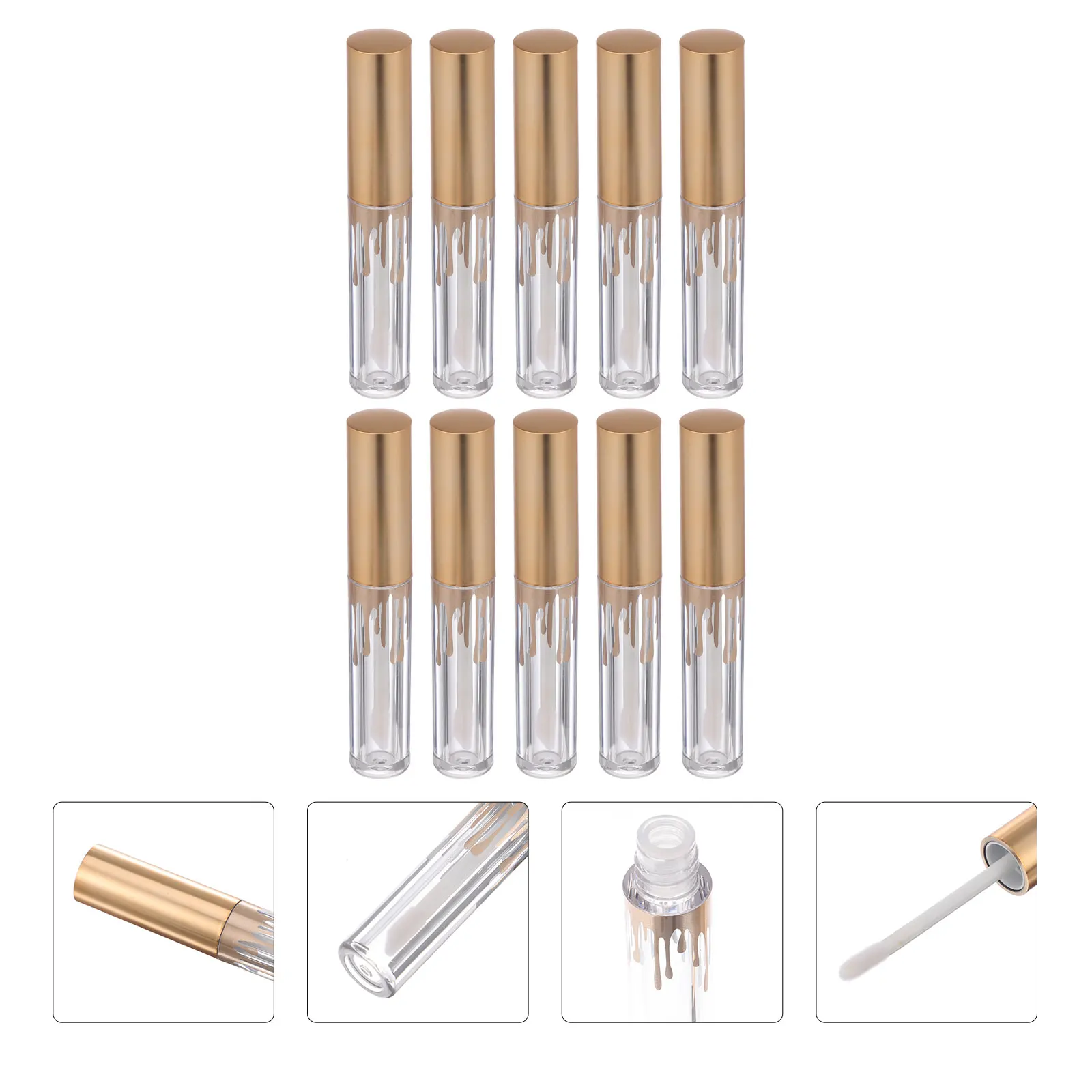 Tubes vides pour brillant à lèvres, 10 pièces, bouteilles transparentes pour sub-emballage, pour baume à lèvres, huile, Mascara, utilisation en voyage, petits tubes cylindriques