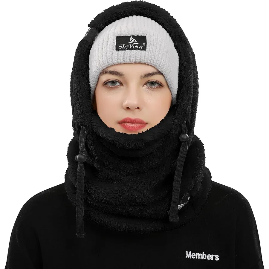 قناع وجه شتوي مقاوم للرياح من المخمل الخجول قناع تزلج من الصوف للرجال والنساء غطاء وجه دافئ قبعة وشاح