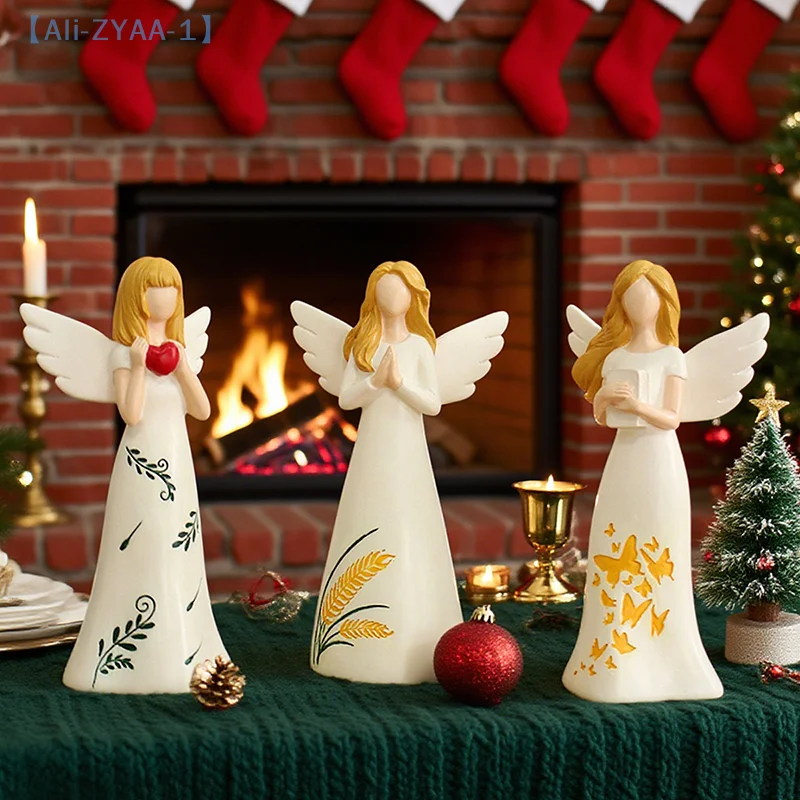 【ZYAA-1】3 قطع تماثيل ملاك للنساء - تمثال ملاك حارس الراتنج هدية لتزيين عيد الميلاد وعيد الشكر