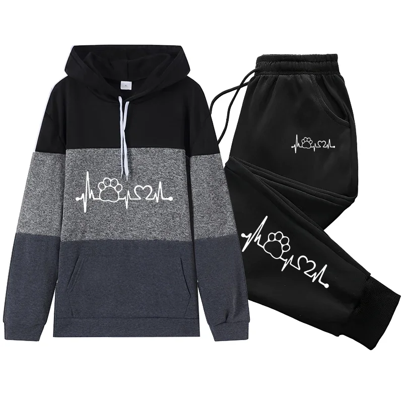 Hot Sales Women's Tracksuit Printing Casual Hooded Sweatshirts Outdoors Sports Jogging Clothing Autumn Winter Fashion Streetwear