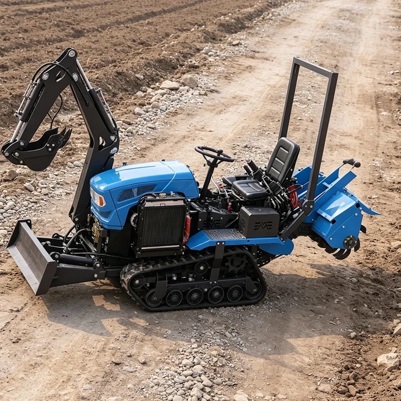 Customized Crawler All-Terrain Cultivator, 35HP Rotary Tiller, Upgraded Riding Tillage Machine
