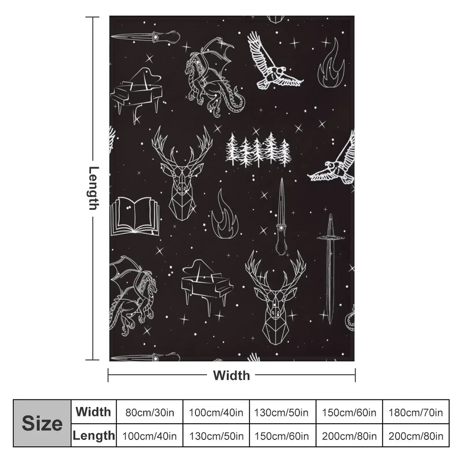 Throne of Glass Pattern Throw Blanket Heavy Winter beds Flannel for sofa Thin anime Blankets