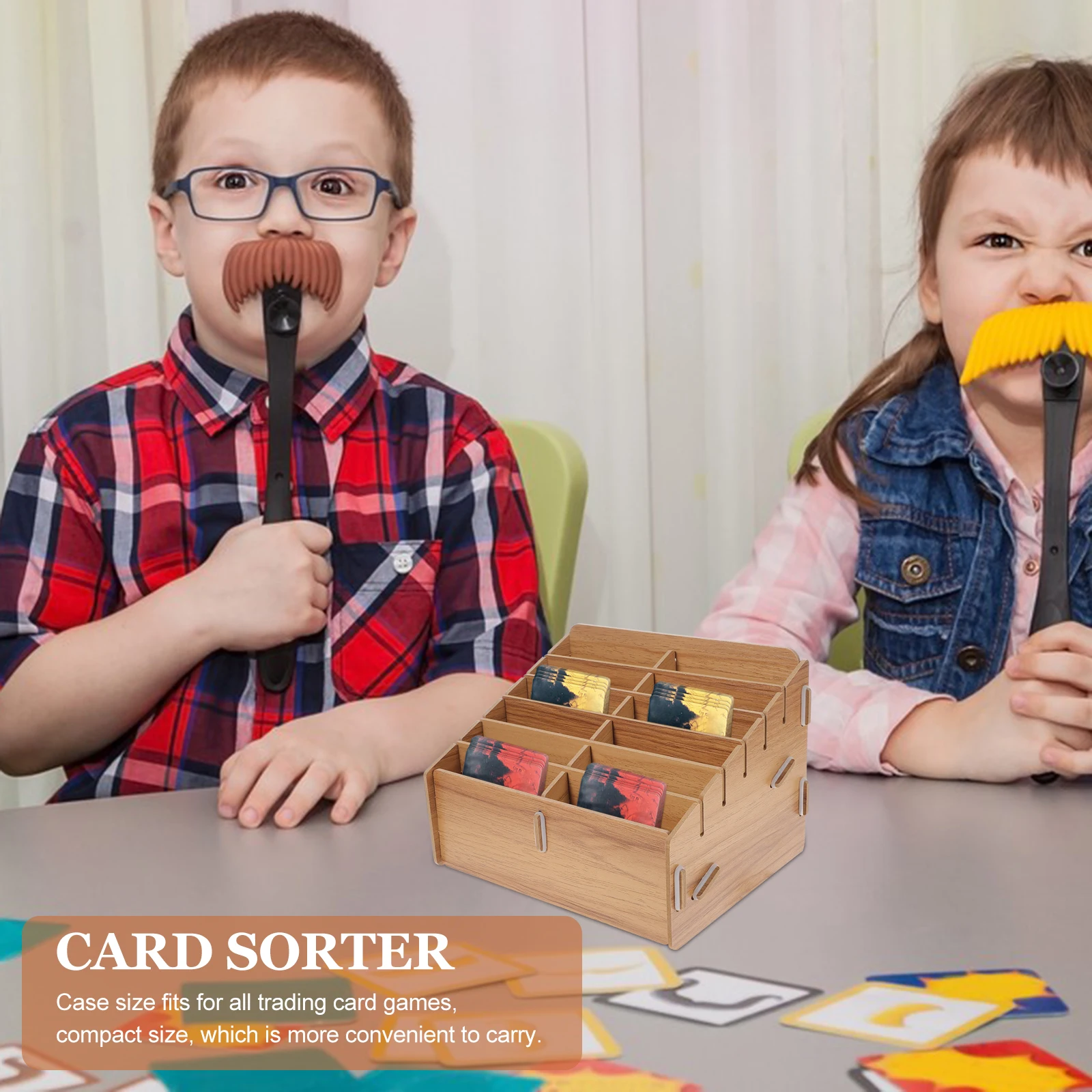 

12 Grid Card Sorting Tray Wood Material Game Cards ganizer Storage Box Collectors Home Supplies Wide Applications Durability