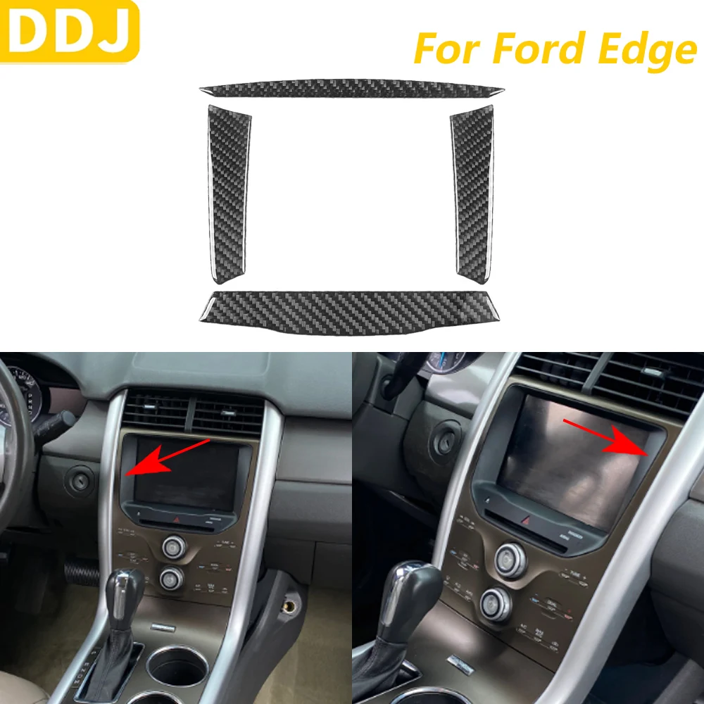 

Для Ford Edge 2011-2014 углеродное волокно центральное управление навигационный экран рамка панель отделка крышка автомобильные аксессуары внутренняя наклейка