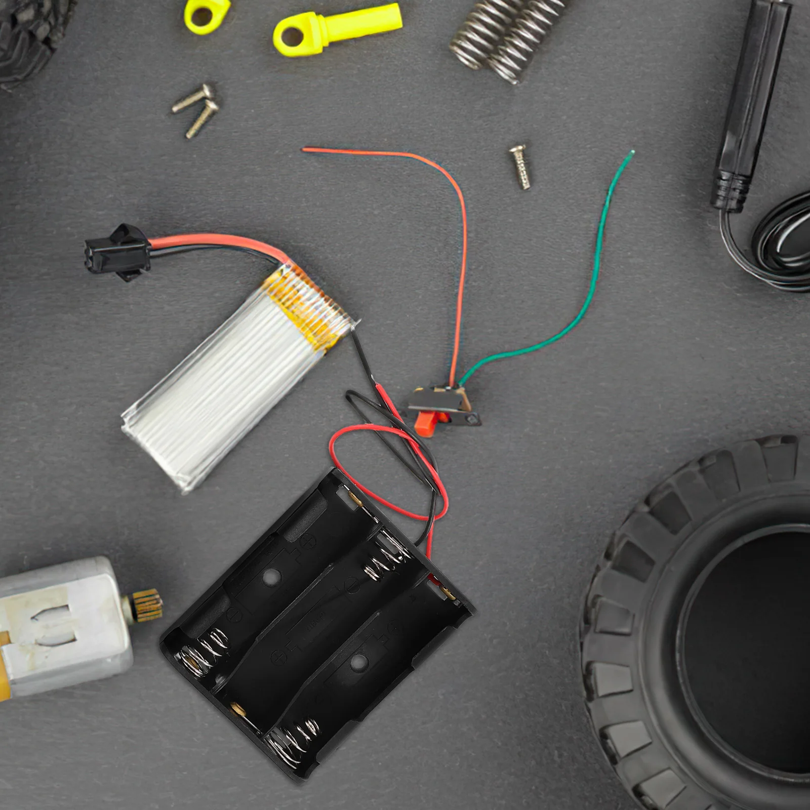 

5 Pcs Box Accessories AA Holder Wire Leads 3 Slots Compartment Enclosure AAA Case Storage Organizer Remote Control Toy