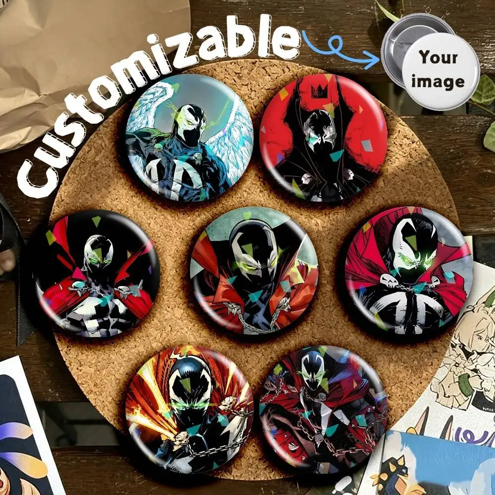 H-Hellspawn 90S Manga S-Spawn-n Round Badge Pins Creative Pins Bag Decor Accessories Fan Collection Gifts for Friends