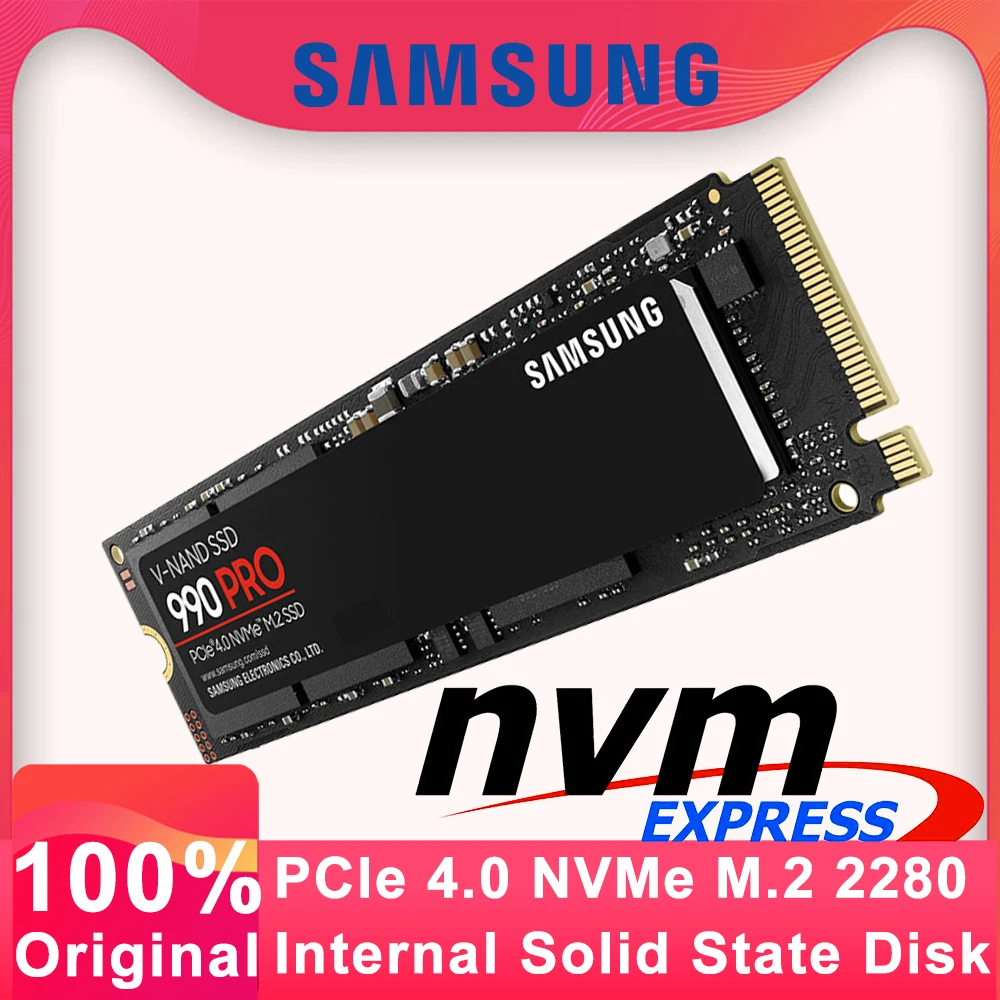 SAMSUNG 1TB M2 2280 SSD 990 PRO 2TB Internal Solid State Disk 4TB PCIe Gen 4.0 x 4 NVMe 2.0 For Desktop Computer 100% Original