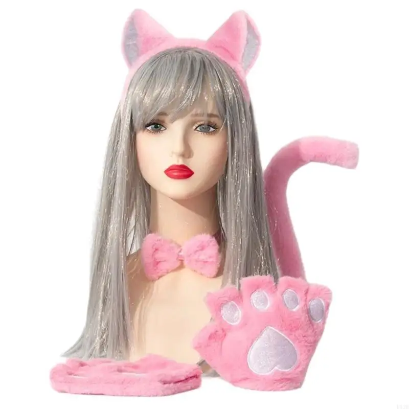 Figurino gatos Definir faixas da cabeça da cabeça cauda gatos pata pilha