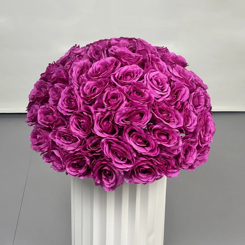 Luxurious Purple Rose 50CM Wedding Table Centerpieces Flower Ball Event Party Banquet Floral Ball Props Window Display