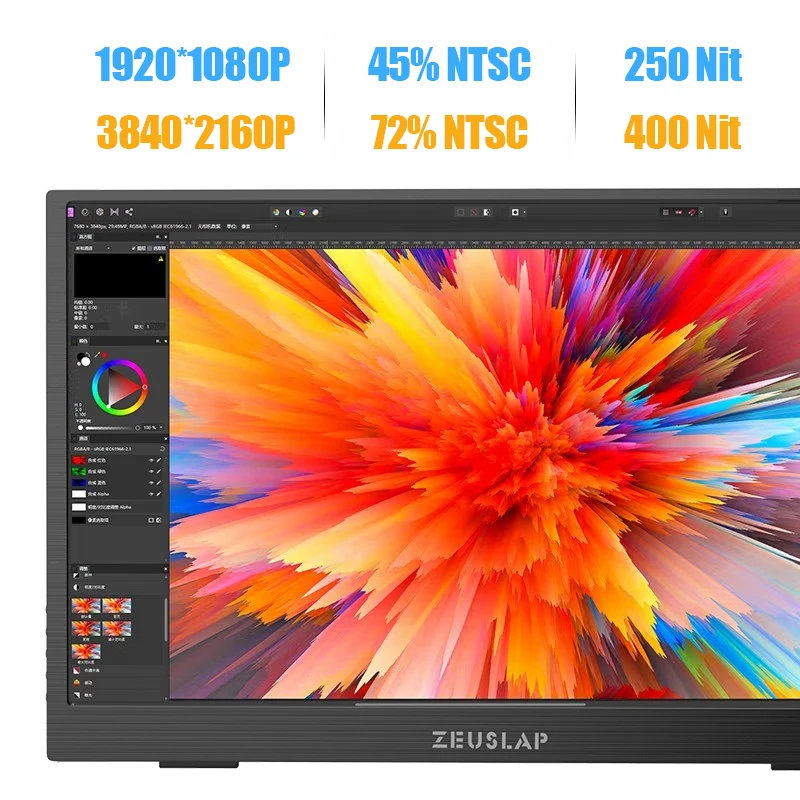 15.6inch Remote Control 1080P FHD 4K UHD IPS Screen Portable Monitor HDMI-Compatible Type C Screen for PS4 SWITCH Macbook Pro