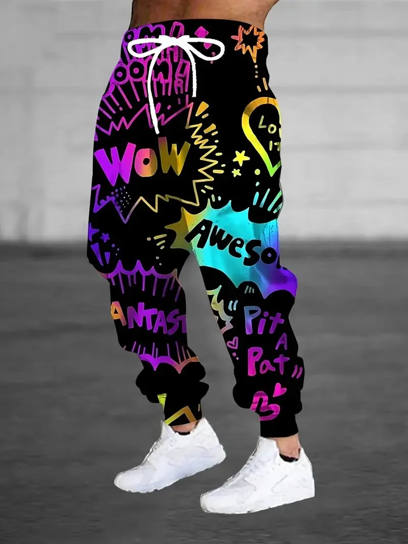 The New Men's Trousers for Spring and Autumn 2025 Are Casual Fashionable Soft and Comfortable with 3D Pattern Printing