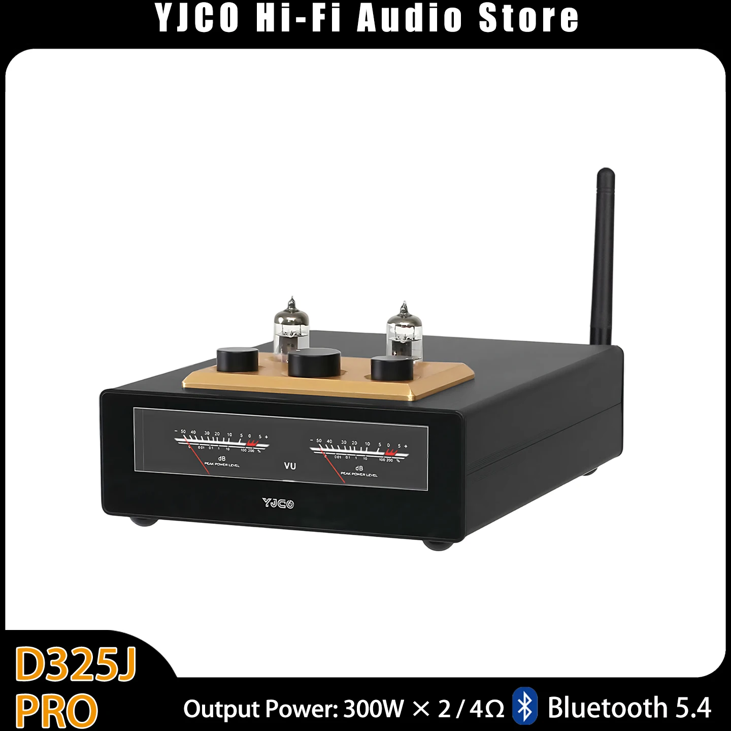 YJCO Hybrid Tube Amplifier JAN5654 TPA3255 300W×2 HiFi Stereo with Swappable Op-Amp Bluetooth 5.4 LDAC USB RCA D325JPRO