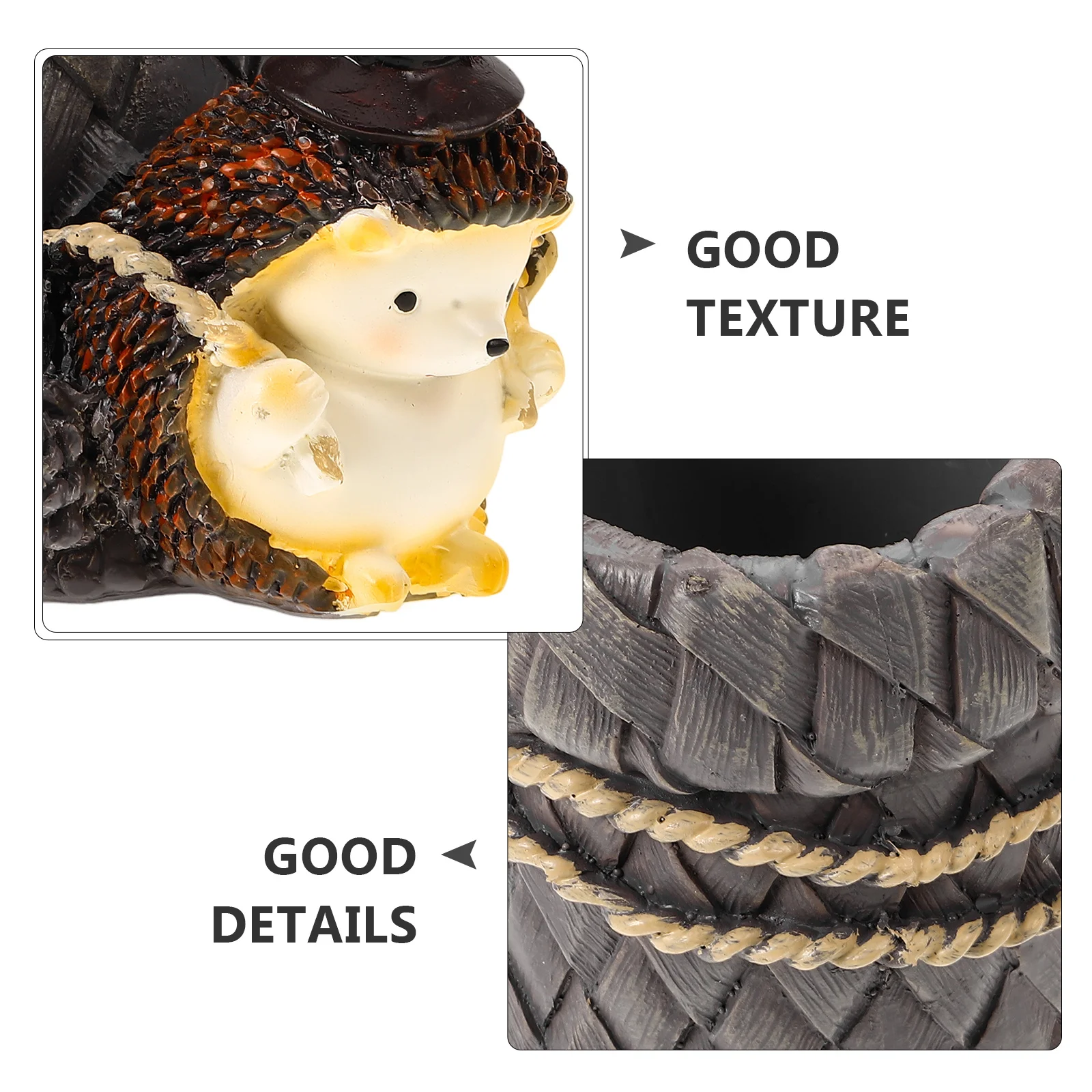 

Hedgehog Shaped Pen Holder Resin Desktop Organizer For Pencils Makeup Brushes Multi-Purpose Storage Container Animal Decoration