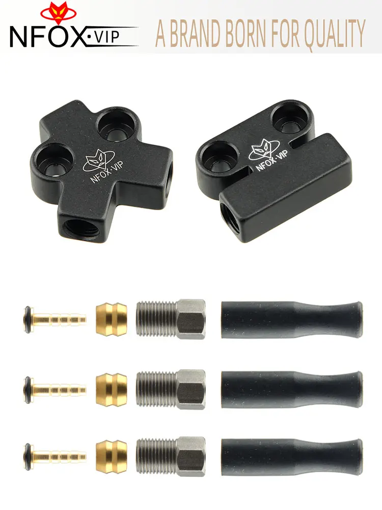 AliExpress nfox Tricycle Hydraulic Brake Oil Brake Tee Aluminum Alloy One Tow Two Accessories Modified Oil Pipe Connector Oil Distribution Valve