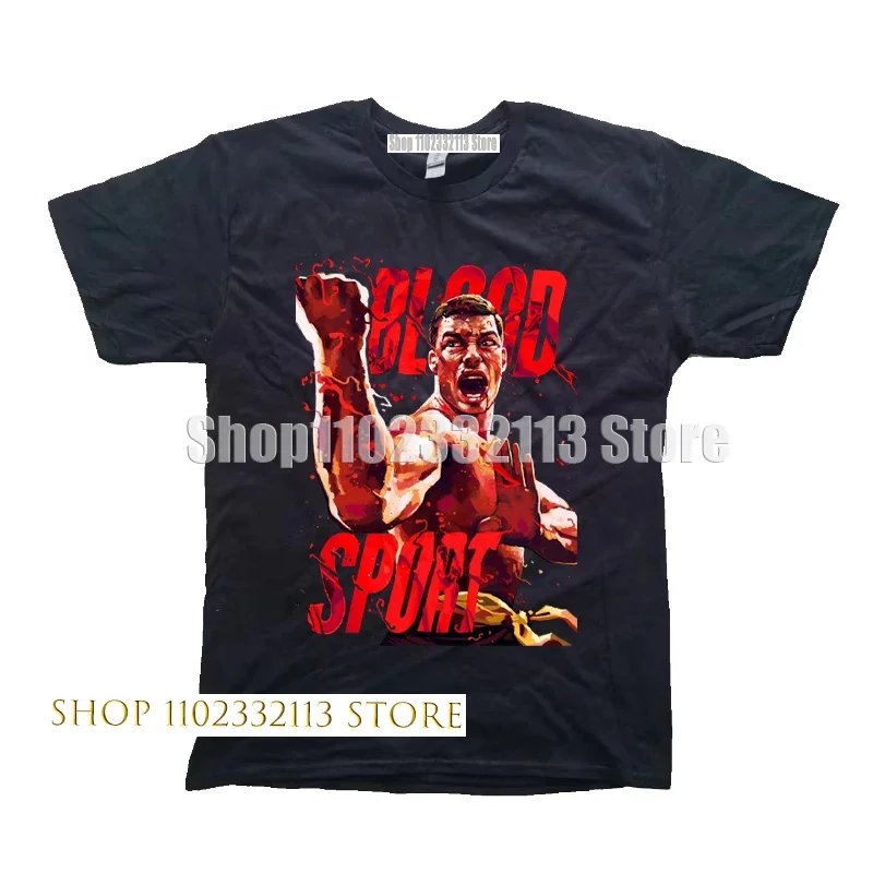 Classic figure Bloodsport Movie Poster Jean Claude Van Damme T Shirt Kumite Championship Shirt  Breathable  Tee Tops