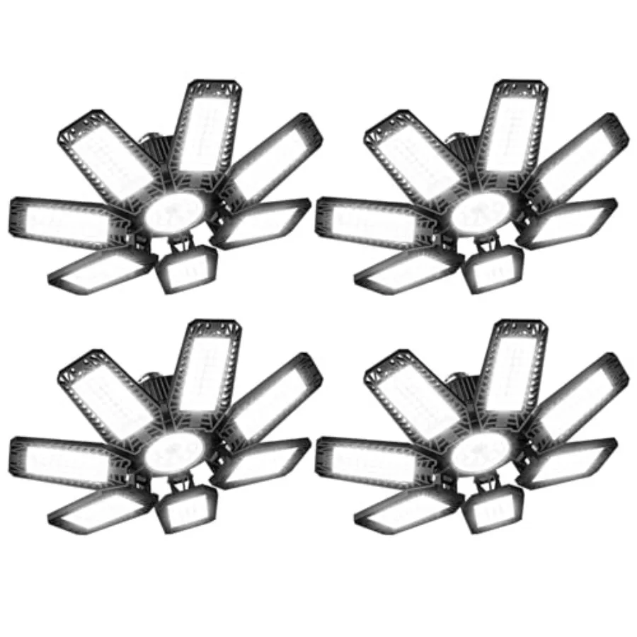 

Светодиодный светильник для гаража - 00 Вт, 0000 лм, 500K, потолочный LED-светильник для гаража с 7+ регулируемыми панелями, светильники для мастерских, винтовой цоколь E7 для лампочек