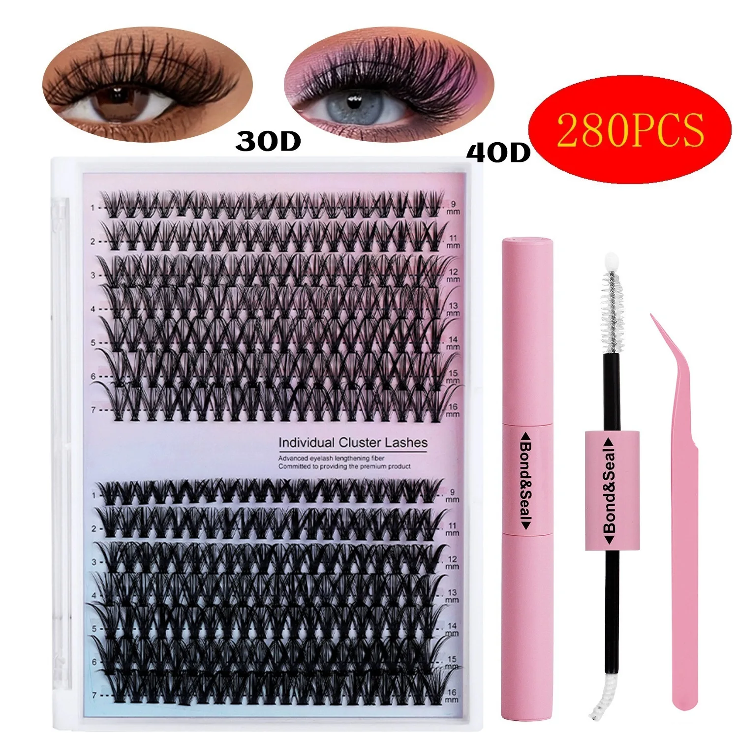 European and American False Eyelash Set - Bestselling 640 Fluffy Curl Eyelash, Used for DIY Glue and Curling