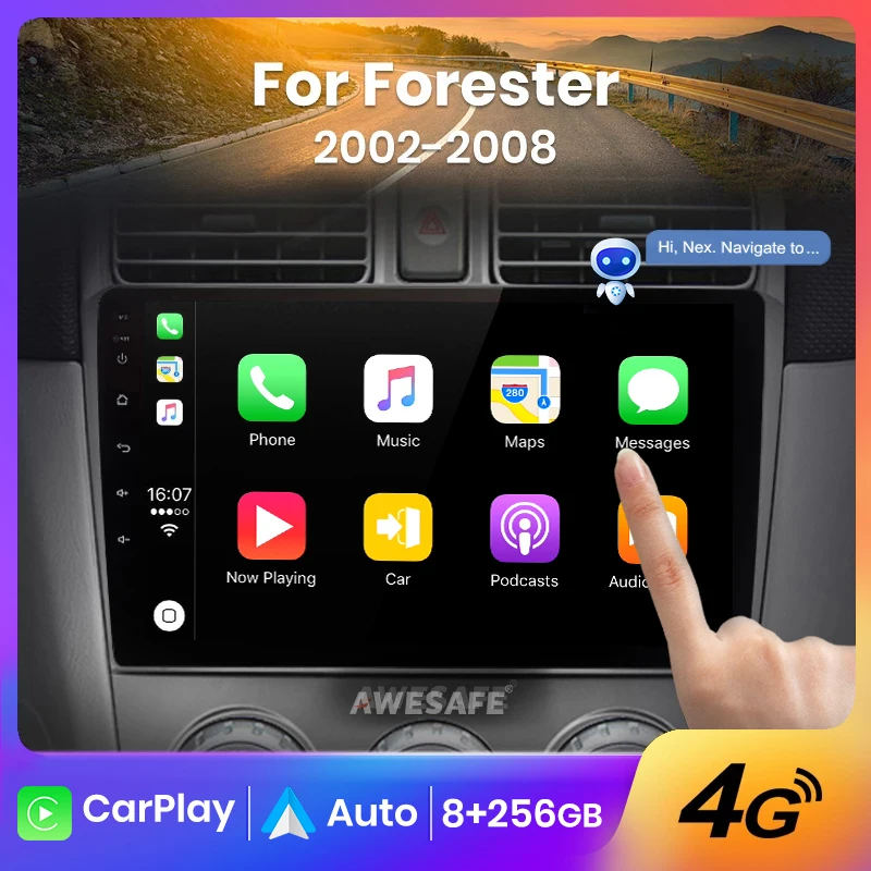 AWESAFE PX9 For Subaru Forester SG 2002 - 2008 Car Radio Multimedia Navigation 2 din Android Autoradio CarPlay Stereo