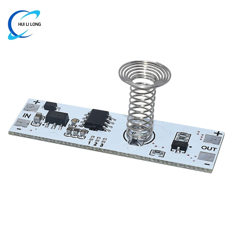 DC 12V Capacitive Touch Sensor Switch Coil Spring Switch LED Dimmer Control Switch 9-24V 30W 3A for Smart Home LED Light Strip